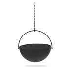 30" Cauldron Fire Pit Bowl With Grate And Chain