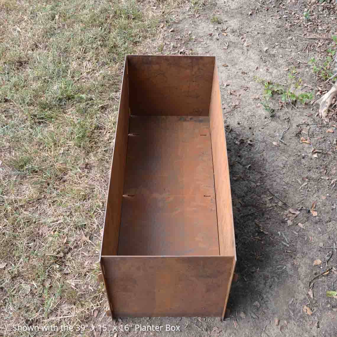 Titan Great Outdoors 47" x 16" x 16" Corten Steel Planter Box 