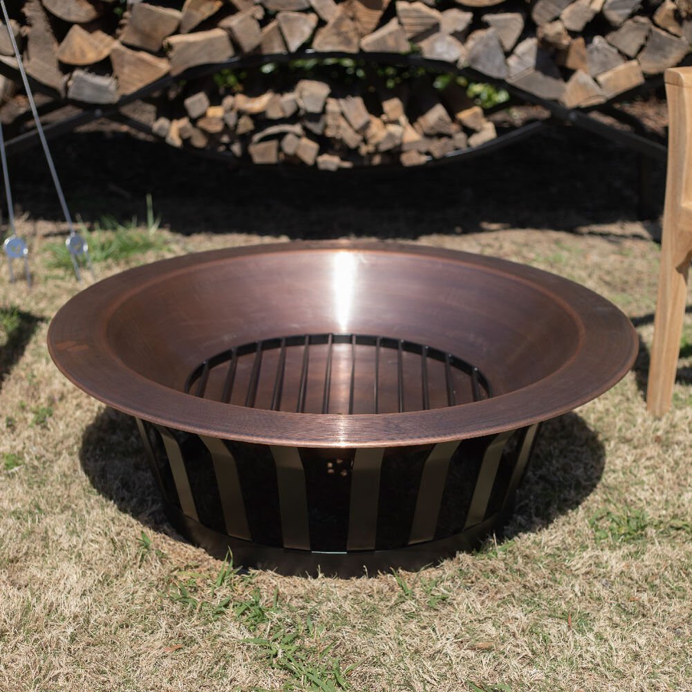 40 Copper Outdoor Fire Pit With Solid, Solid Copper Fire Pit