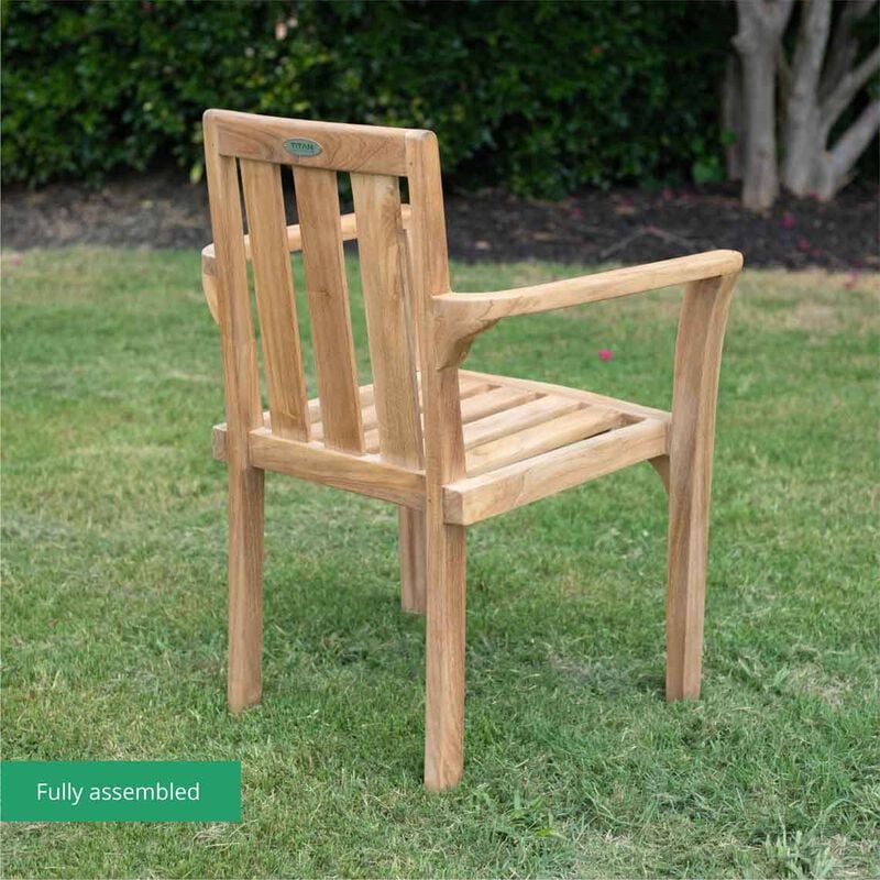 Grade A Teak 2 Pack Classic Stacking Chairs