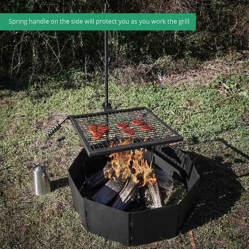 Adjustable Swivel Grill Campfire, 60 Inch Fire Pit Grill Grate