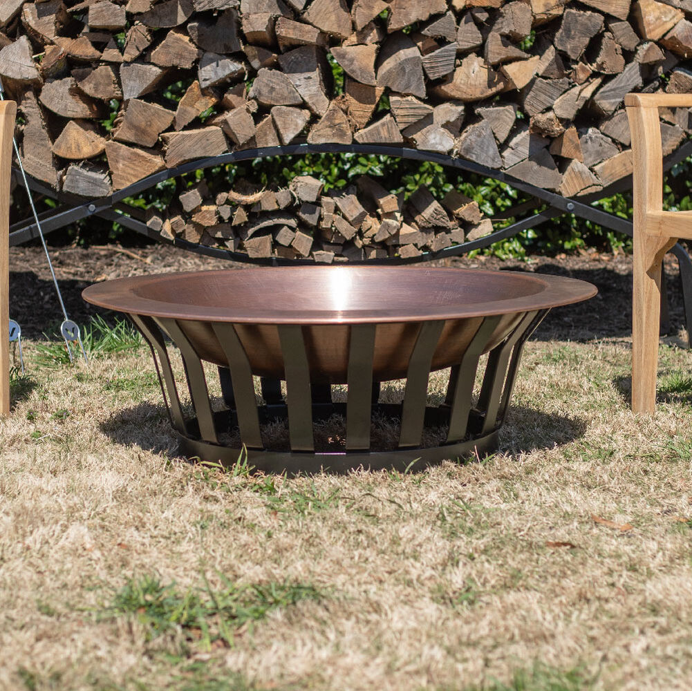 40 Copper Outdoor Fire Pit With Solid, 40 Copper Fire Pit