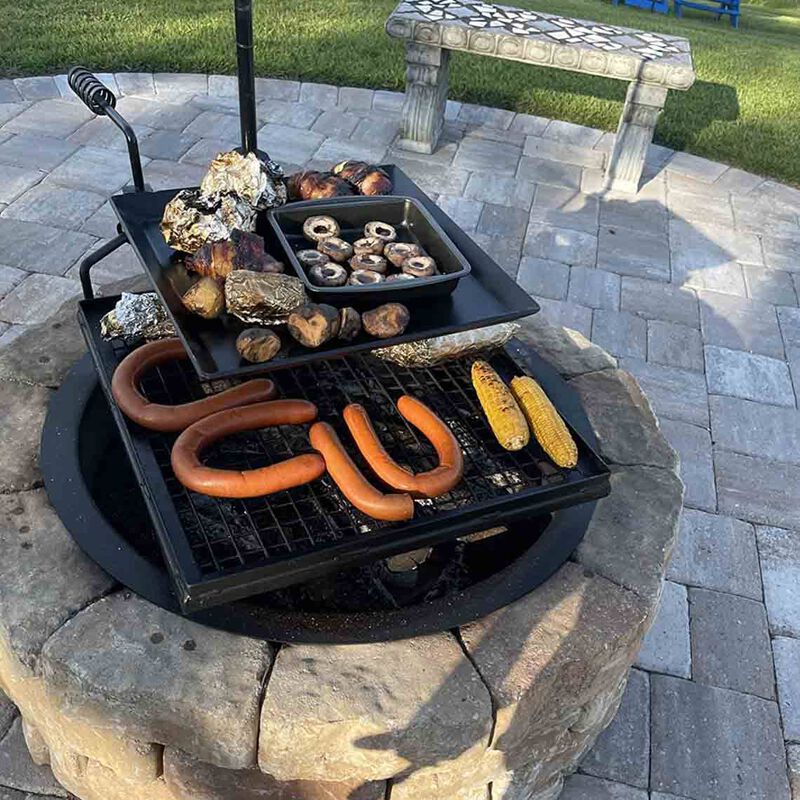 Adjustable Height Fire Pit Grill, Diy Fire Pit Swivel Grill