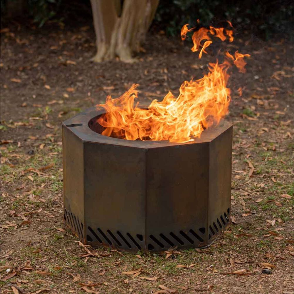 Corten Steel Dual Flame Smokeless Fire, Double Flame Smokeless Fire Pit