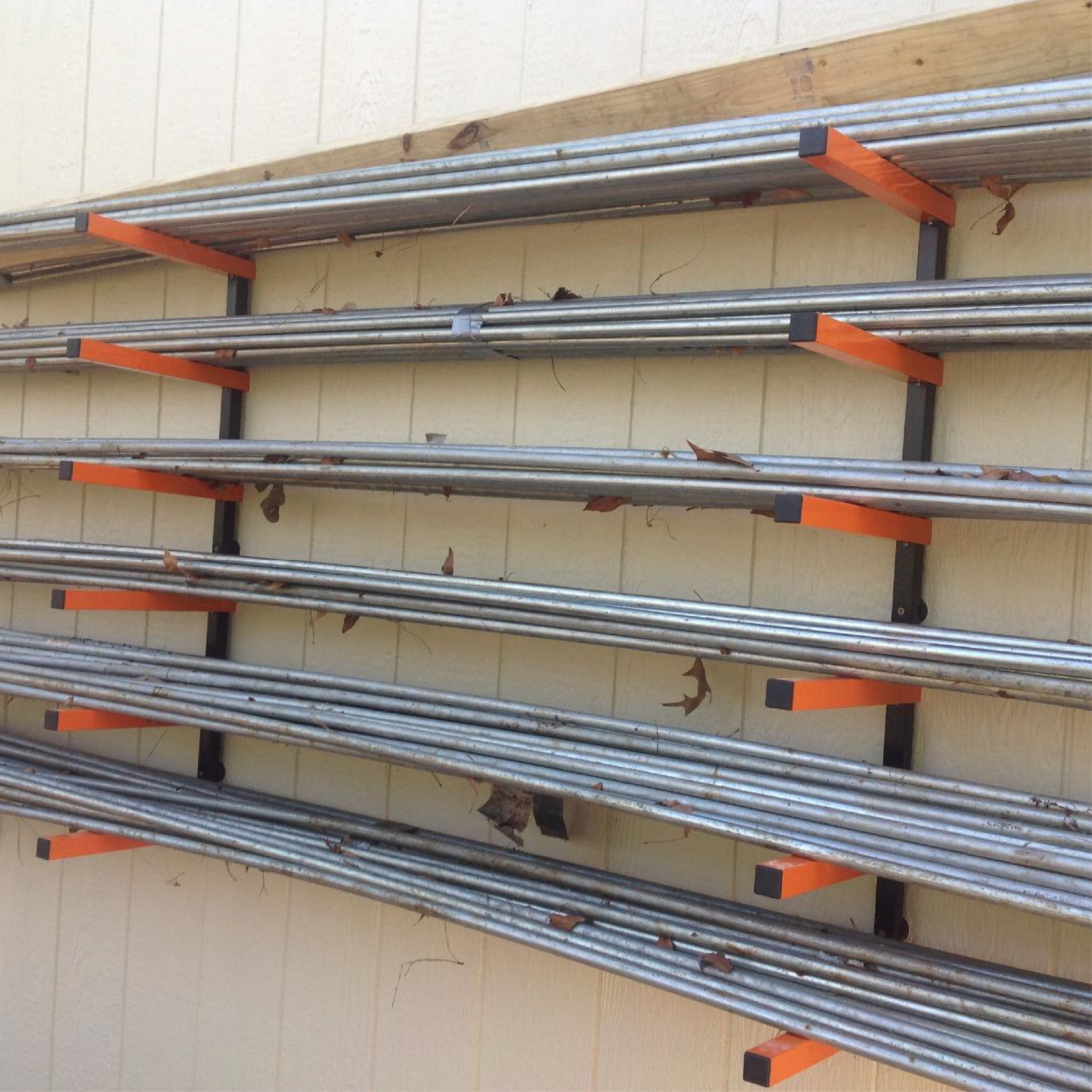 Titan 6 Shelf Lumber Storage Rack Steel Wall-Mounted Indoor/Outdoor 600 lb Max 