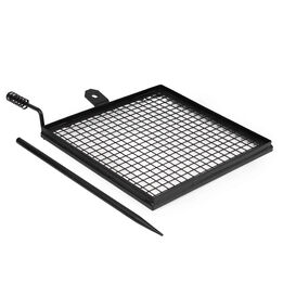 Scratch and Dent - Adjustable Swivel Grill, Steel Mesh Cooking Grate with Spike Pole, Camping Gear - FINAL SALE