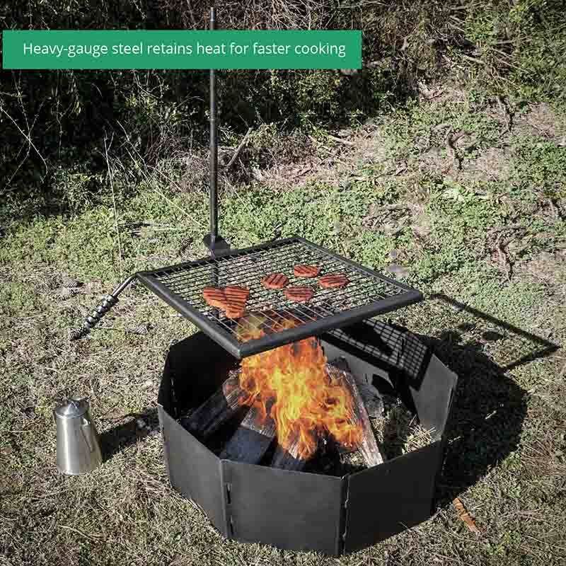 Adjustable Swivel Grill Campfire, 60 Inch Fire Pit Grill Grate