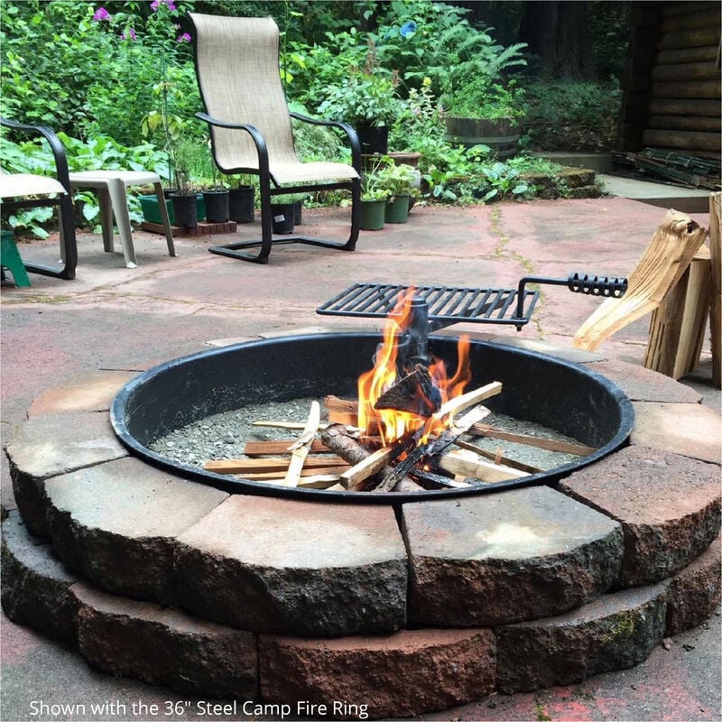 Steel Camp Fire Ring Outdoor Cooking, How To Build A Fire Pit Cooking Grate