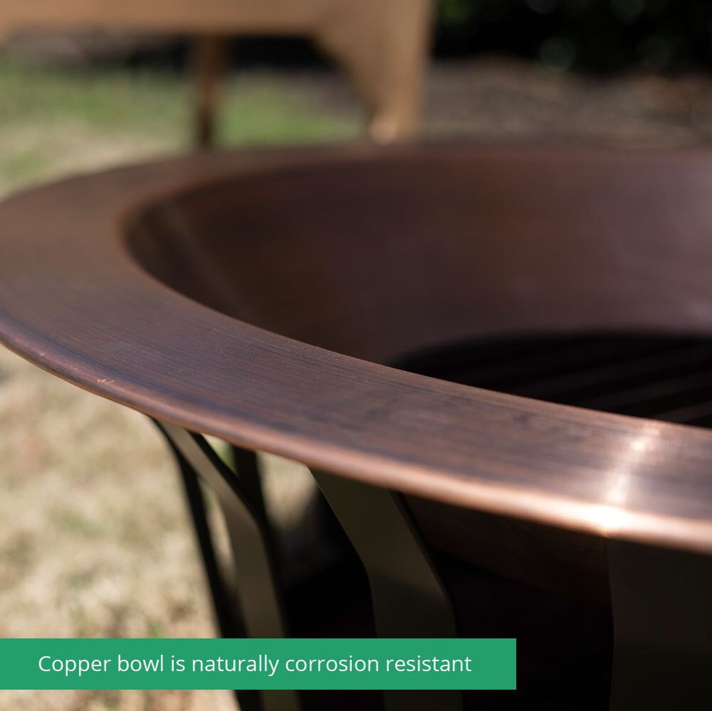 40 Copper Outdoor Fire Pit With Solid, 40 Copper Fire Pit