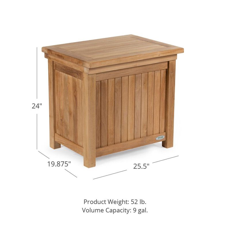 Teak Outdoor Wooden Ice Chest - Backyard Cooler Patio Furniture - Titan