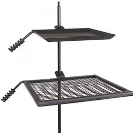 Adjustable Swivel Grill Grate and Griddle Plate