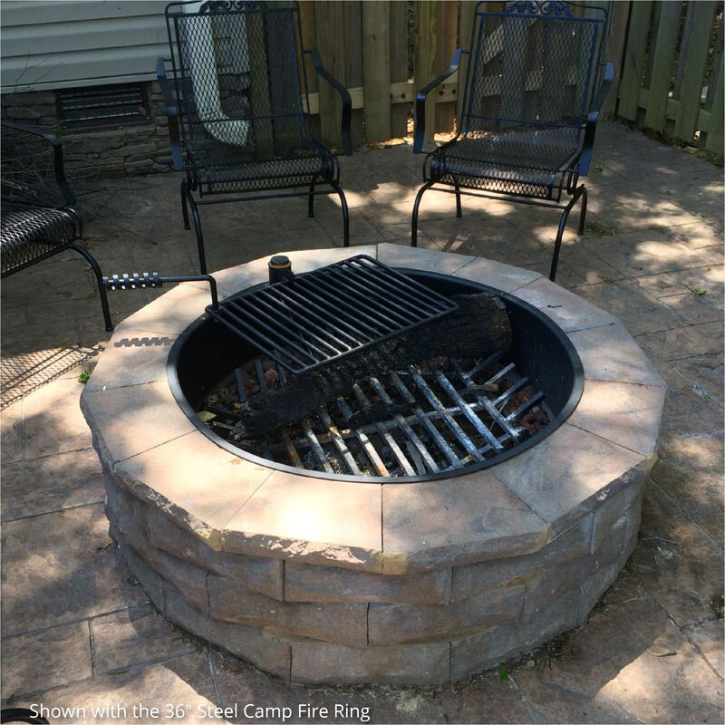 32" Steel Fire Ring with Cooking Grate
