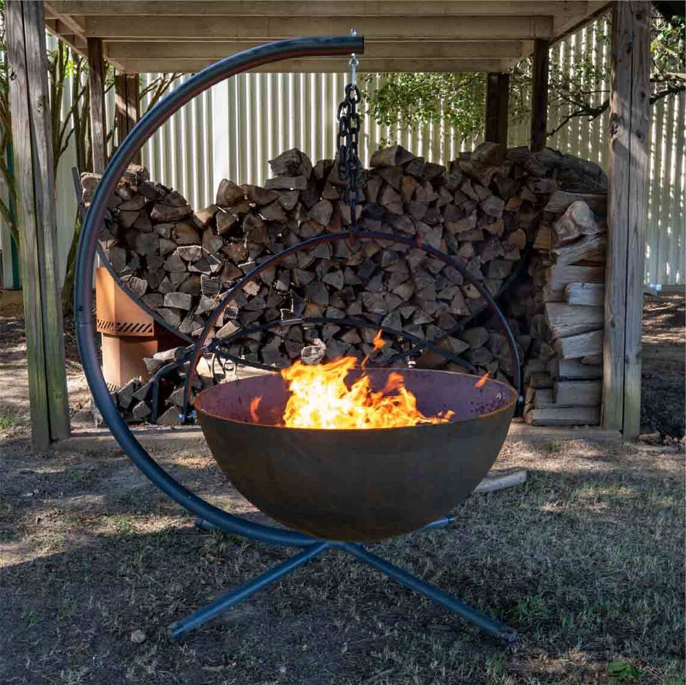 42 Cauldron Fire Pit Bowl With Grate, Titan Gas Fire Pit