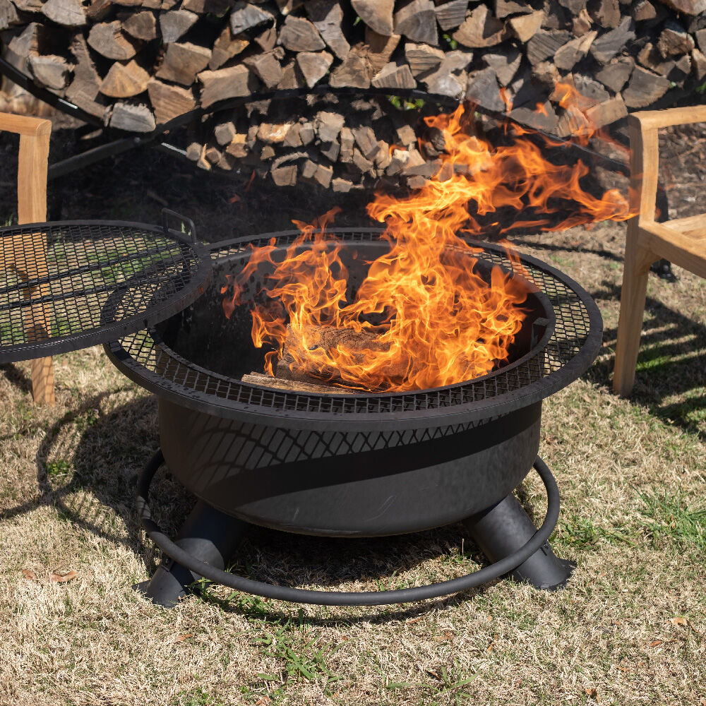 Mosaic Fuego Grande Fire Pit Heavy-duty Metal Cooking Grate That Swivels 360° and Features an Adjustable Height 29-Inch 