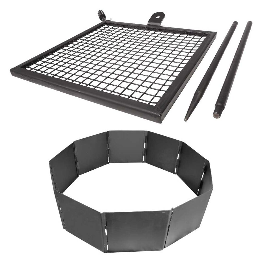 Adjustable Swivel Grill Campfire, Fire Pit Ring With Grill