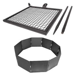 Adjustable Swivel Grill Grate with 40" Fire Pit Ring