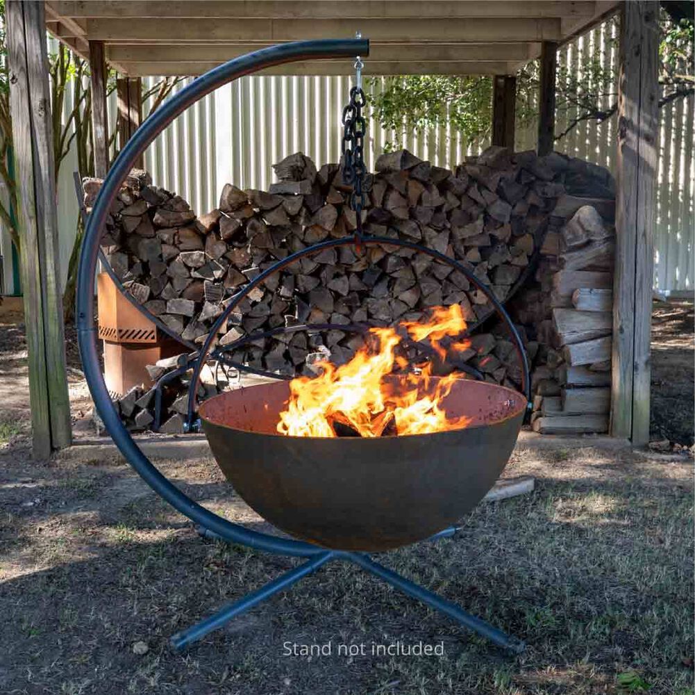 42 Cauldron Fire Pit Bowl With Grate, Cauldron Outdoor Fire Pit