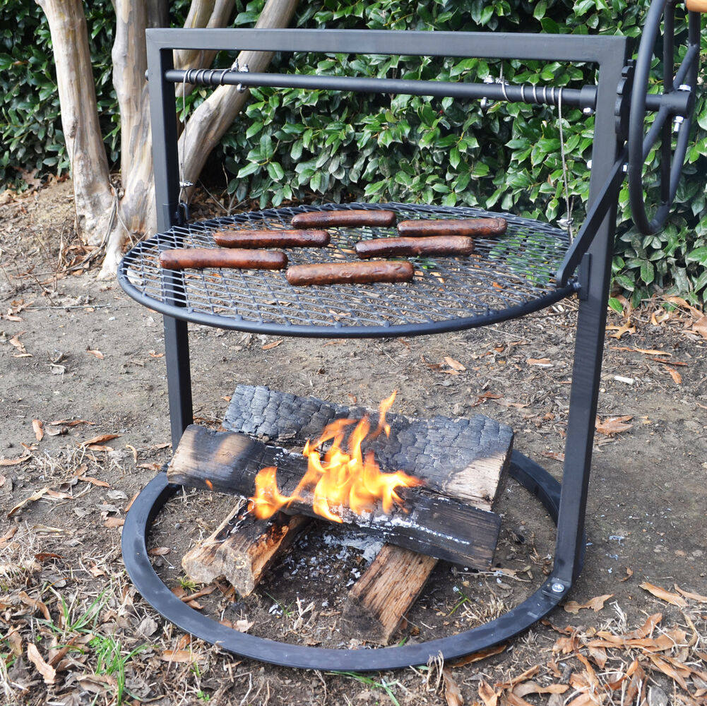 24 Kettle Style Adjustable Grill, Fire Pit With Adjustable Grate