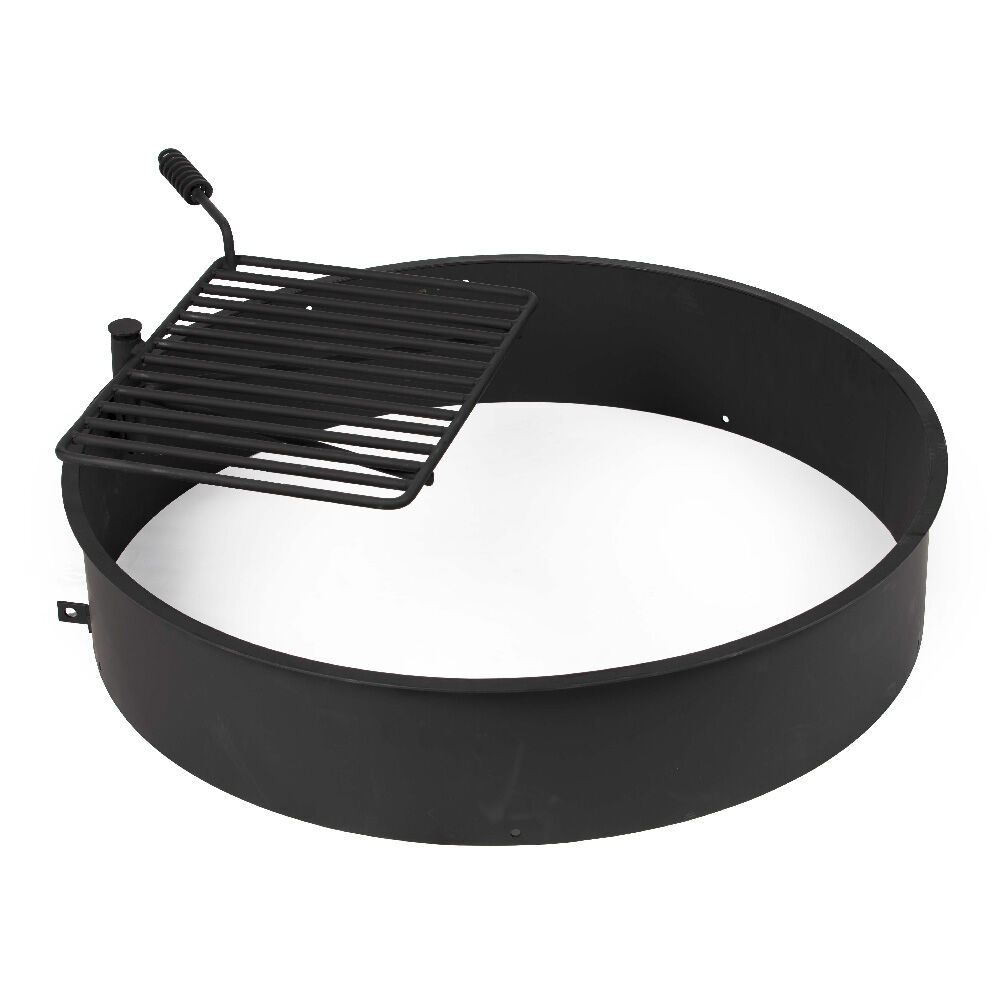 Titan Outdoors 24 32 36 Steel Fire Ring w/Cooking Grate Campfire Pit Camping Park Grill