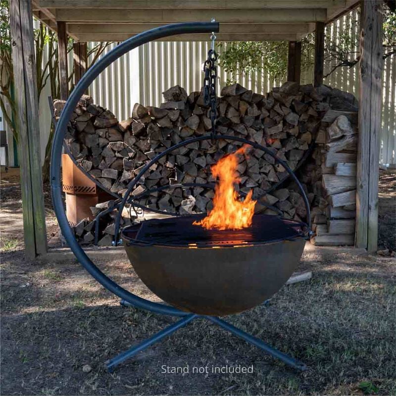 42 Cauldron Fire Pit Bowl With Grate, Large Cauldron Fire Pit
