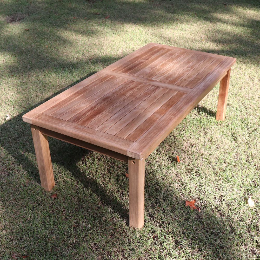Teak Outdoor Porch Coffee Table - Backyard Patio Furniture For Sale