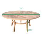 Grade A Teak 71" Round Dining Table with 4 Armchairs
