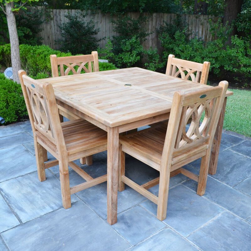 Grade A Teak 47" Bistro Table with 4 Lismore Chairs