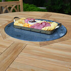 Grade A Teak 59" Dining Table with Granite Lazy Susan